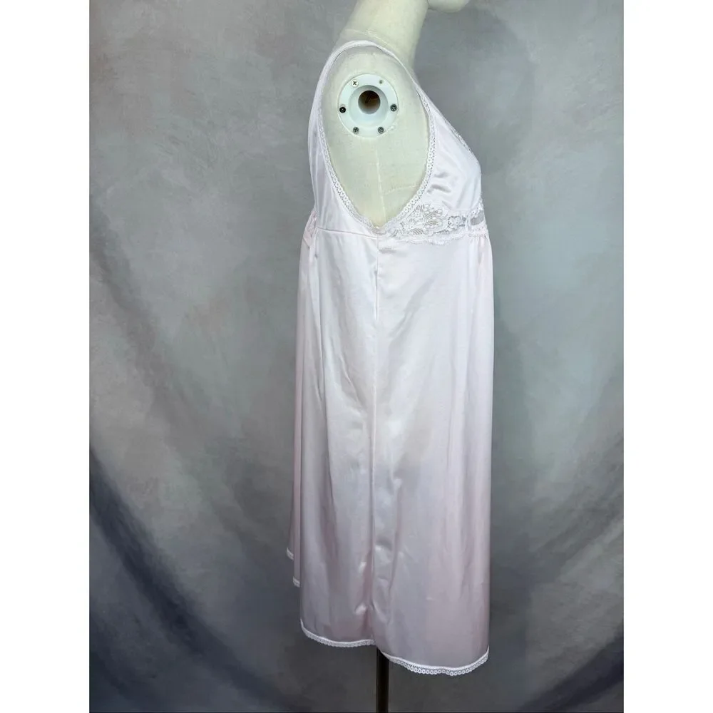 Vintage Barad & Co. Pink Baby Doll Lingerie Nightie Dress Large 100% Nylon - Picture 5 of 8